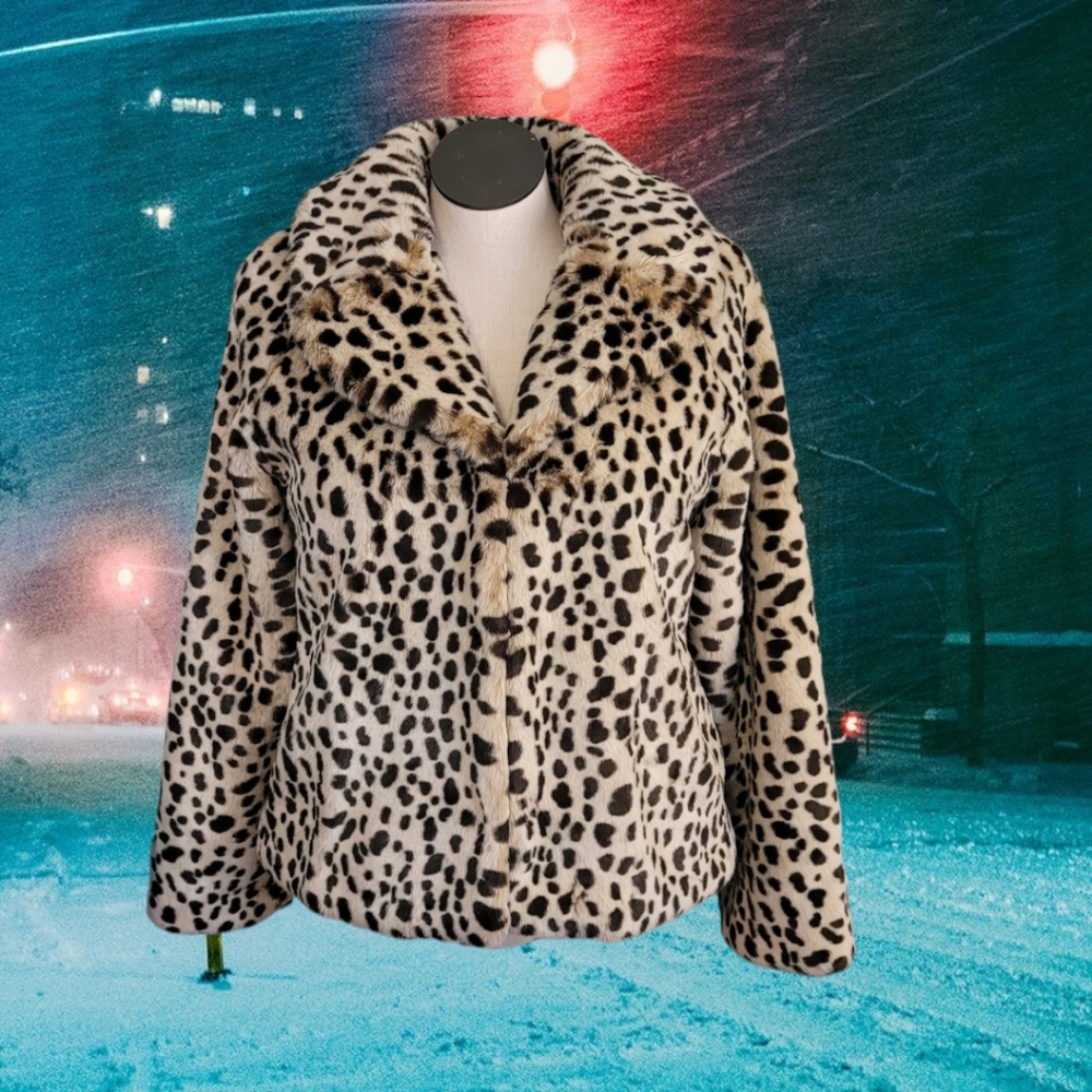 Faux Fur Leopard Print Jacket